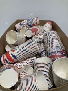 BOX OF UNION JACK CUPS