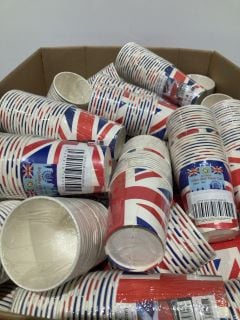 BOX OF UNION JACK CUPS