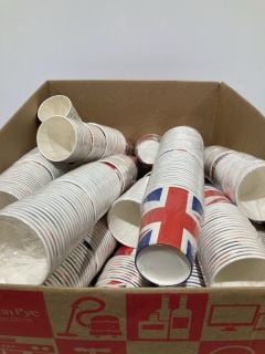 BOX OF UNION JACK CUPS