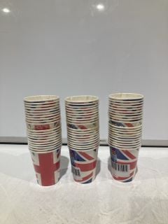 BOX OF UNION JACK CUPS