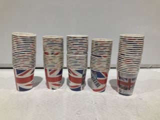 BOX OF UNION JACK CUPS