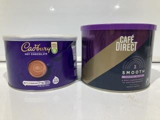 BOX OF ITEMS INCLUDING CADBURYS HOT CHOCOLATE TIN