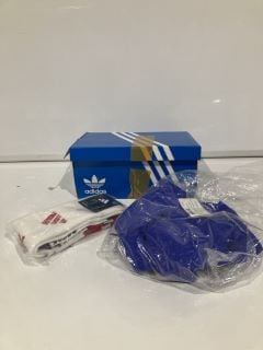 QTY OF ITEMS INCLUDING ADDIDAS BLUE/WHITE SHOES