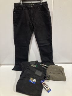 URBAN STAR SIZES 36X30 38X30/32 BLACK JEANS AND WEATHERPROOF VINTAGE SMALL PANTS KHAKI