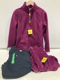 JACK WILLS LADIES HONEY LANE 1/2 ZIP SWEATSHIRT NAVY EXTRA LARGE AND 32 DEGREES HEAT SMALL FLEECE MAGENTA PURPLE