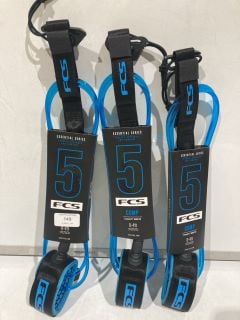 3 X FCS COMP LEASH CORD THICKNESS 5.5MM  TOTAL RRP £75