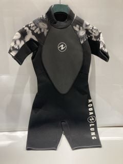 AQUALUNG HYDROFLEX SHORTY 3MM WETSUIT BLACK/WHITE WOMEN M RRP £102.99