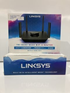 2 X LINKSYS TRI BAND MESH WIFI 5 ROUTER TOTAL RRP £100