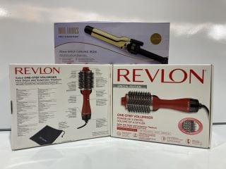 QTY OF ITEMS TO INCLUDE HOT TOOLS PRO SIGNATURE 32MM GOLD CURLING IRON TOTAL RRP £130