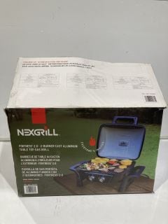 QTY OF ITEMS TO INCLUDE NEXGRILL 2 BURNER CAST ALUMINUM TABLE TOP GRILL