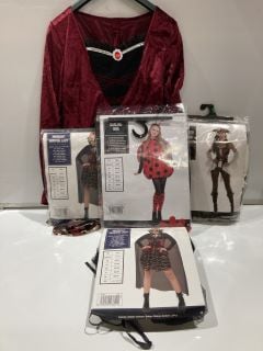 QTY OF ITEMS TO INCLUDE PIRATE COSTUME SIZE M 6-8, LADYBUG OUTFIT SIZE M/L