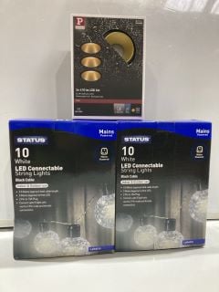 QTY OF ITEMS TO INCLUDE STATUS LED CONNECTABLE STRING LIGHTS, PAULMANN LED SET, PAULMANN SET MACLED