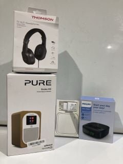 QTY OF ITEMS TO INCLUDE PURE EVOKE H3 PORTABLE DIGITAL AND FM RADIO TOTAL RRP £230