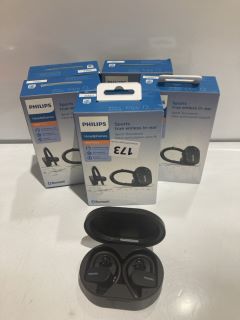 BOX OF PHILIPS SPORTS WIRELESS IN EAR HEADPHONES