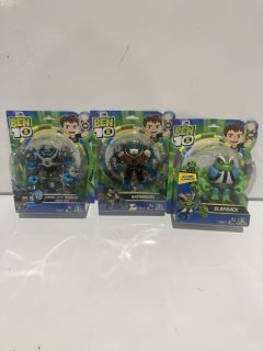 BOX OF KIDS ITEMS INCLUDING BEN 10 HOT SHOT FIGURINE TOY