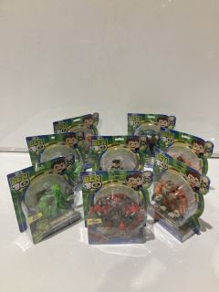 BOX OF KIDS ITEMS INCLUDING BEN 10 HOT SHOT FIGURINE TOY