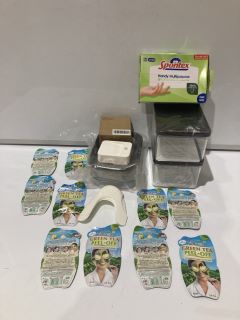 BOX OF HEALTH ITEMS INCLUDING GREEN TEA PEEL OFF MASK