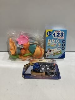 BOX OF KIDS ITEMS INCLUDING HGL ATOMIC FIDGET BALL