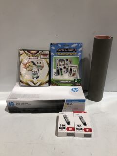 BOX OF GENERAL ITEMS INCLUDING HP TONER CARTRIDGE