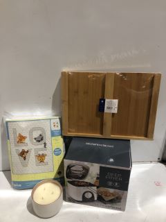 BOX OF HOME ITEMS INCLUDING KITCHEN PERFECT 1.0 LITRE DEEP FRYER