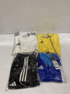 BOX OF CLOTHES INCLUDING ADIDAS YELLOW AND BLACK JACKET 15-16YR