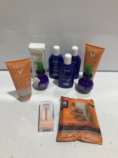 BOX OF HEALTH ITEMS INCLUDING VICHY CAPITAL SOLEIL