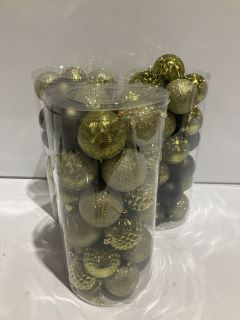 1 X BOX OF LARGE GREEN BAUBLE SET