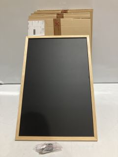 BOX OF ITEMS INCLUDING OFFICE CHALKBOARD 60 X 40CM