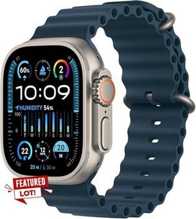 APPLE WATCH ULTRA 2 49MM TITANIUM SMARTWATCH (ORIGINAL RRP - £776) IN ALPINE BLUE: MODEL NO MREP3B/A (BOXED WITH MANUFACTURE ACCESSORIES) [JPTB4537]. THIS PRODUCT IS FULLY FUNCTIONAL AND IS PART OF O