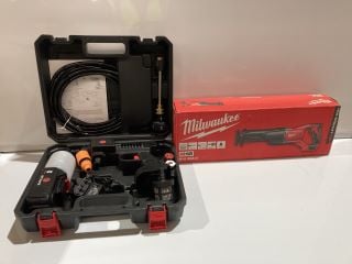 BOX OF ASSORTED ITEMS TO INCLUDE MILWAUKEE M18 BSX-O POWER TOOL