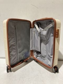 LUGG MINI WATER RESISTANT SUITCASE - CREAM/BROWN & ROCK MINI SUITCASE WITH ROLLERS - CYAN