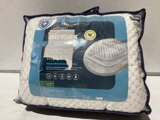 BOX OF ASSORTED ITEMS TO INCLUDE SILENTNIGHT AIR COMFORT MATTRESS TOPPER