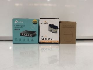 BOX OF ASSORTED ITEMS TO INCLUDE TP-LINK 5-PORT GIGABIT EASY SMART SWITCH