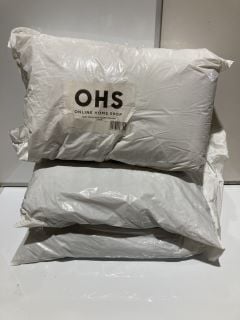 OHS SOFT TOUCH ANTI ALLERGY PILLOWS (2PK) & 2 OHS TEDDY FLEECE PILLOW - CHARCOAL