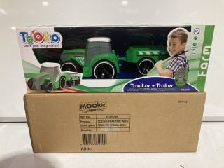 2 MOOKIE TOOKO TRACTOR WITH TRAILER IN MAILBOX