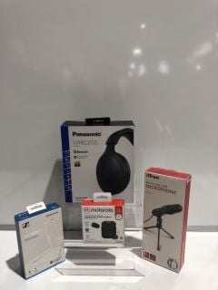 BOX OF ASSORTED ITEMS TO INCLUDE PANASONIC WIRELESS BLUETOOTH HEADPHONES