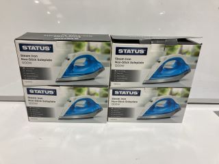 4 X STATUS STEAM IRONS