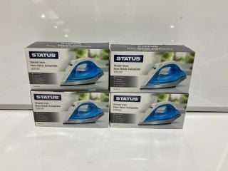 4 X STATUS STEAM IRONS