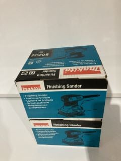 2 X MAKITA BO4555 FINISHING SANDER 230V RRP £160