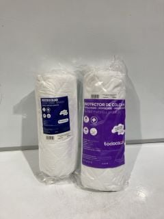 QTY OF ASSORTED BEDDING ITEMS TO INCLUDE TODOCAMA QUILTED MATTRESS PROTECTOR 120CM