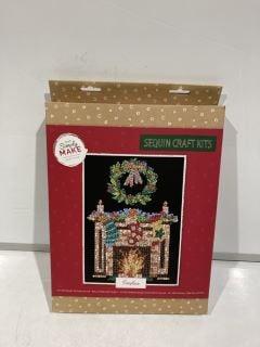 QTY OF SIMPLY MAKE FIREPLACE SEQUIN CRAFT KITS