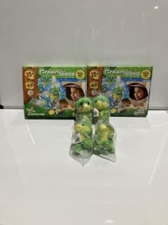 QTY OF CHILDREN'S TOYS TO INCLUDE GREEN SCIENCE KIT, TO INCLUDE GLUBSCHIS DRAGON PLUSH