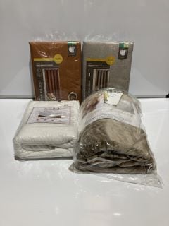 QTY OF ASSORTED ITEMS TO INCLUDE FURN DAWN EYELET BLACKOUT CURTAINS