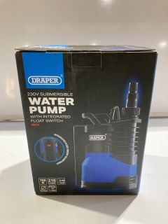 QTY OF ASSORTED ITEMS TO INCLUDE DRAPER 230V SUBMERSIBLE WATER PUMP 230V