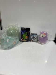 QTY OF ASSORTED ITEMS TO INCLUDE POKEMON BULBASAUR TEDDY