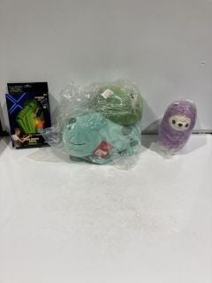 QTY OF ASSORTED ITEMS TO INCLUDE POKEMON BULBASAUR TEDDY