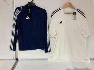 QTY OF ADIDAS CLOTHING TO INCLUDE CAMPEON 23 JERSEY SHIRT WHITE/BLACK SIZE L