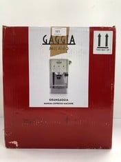 MANUAL COFFEE MACHINE GAGGIA MILANO MODEL GRANGAGGIA GREY COLOUR (P.V.P 120€) - LOCATION 38A.