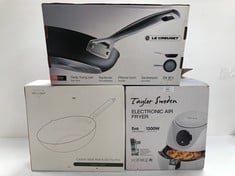 3 X KITCHEN ITEMS INCLUDING TAYLOR SWODEN AIR FRYER MODEL EVA - LOCATION 34A.