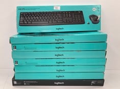 8 X LOGITECH KEYBOARDS VARIOUS MODELS INCLUDING MK270 AND MK540 (MAY BE MISSING PARTS)- LOCATION 3B.